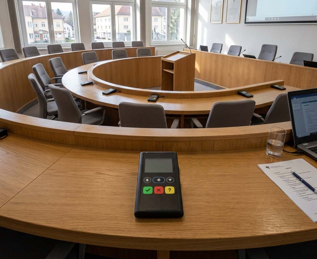 Moderna sejna soba z glasovalnim sistemom